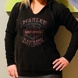 HARLEY-DAVIDSON V-Neck Graphic Hoodie